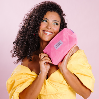 Pink Terry Toweling Cosmetic Bag